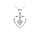Double Hearts Pendant in Sterling Silver #STW-P06