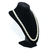 Men's Byzantine Silver & Gold Necklace & Bracelet Set in Stainless Steel #SSM-NB26