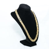 Men's Byzantine Gold Necklace & Bracelet Set in Stainless Steel #SSM-NB27