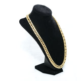 Men's Cuban Link Gold Necklace & Bracelet Set in Stainless Steel #SSM-NB08