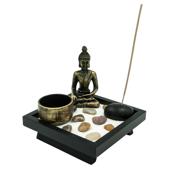 Zen Garden Buddha Candle Incense Holder #HD-CIHZG02