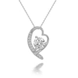 Stone Bearing Heart Pendant in Sterling Silver #STW-P05